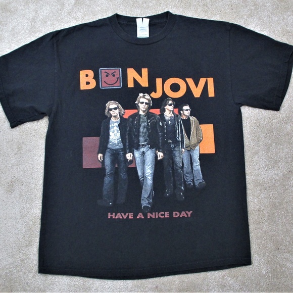 BON JOVI T-Shirt Have A Nice Day Size S OFFICIAL MERCHANDISE